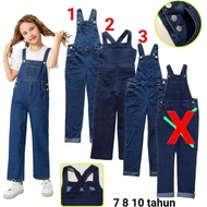 Anna anko navy denim girls overalls 7 8 10 years