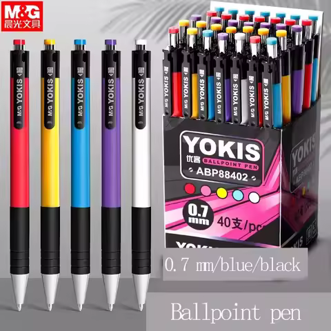 M&G Ballpoint Pen 0.7mm Oil Oily Business Office Ballpoint Pen Black Blue for Office and Student Use