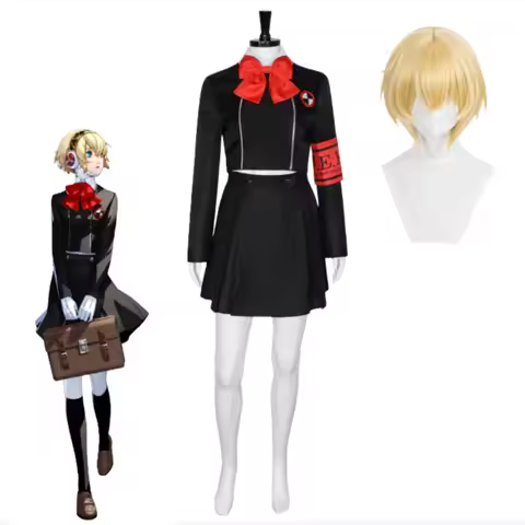 Game Persona 3 Aigis Cosplay Costume - School-style College Uniform Accessories Wigs Halloween Perfo