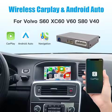 AUTOABC Wireless/Wired Carplay Android Auto Module For Volvo V40 V60 V70 S60 S80 XV60 D2 5.8 OEM Scr