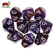 [New Year 10pcs 10 Sided Dice D10 Polyhedral Dice for Dice White