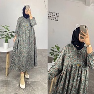 MINI DRESS WANITA RAYON MOTIF TERBARU PAKAIAN WANITA MUSLIM MODERN DAN KEKINIAN