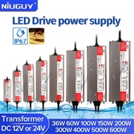 IP67 Waterproof LED Lighting Driver Power Supply AC To DC12V/DC24V Transformer 36W 60W 100W 150W 200W
