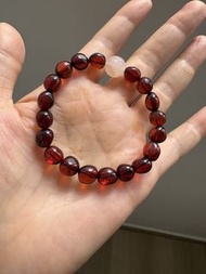 血珀糖豆隨形手串手鏈 Blood Amber Irregular Beads Bracelet 黃水晶，粉水晶，紫水晶，血珀，金珀，藍珀，蜜蠟，琥珀，紅紋石手串，手鏈，手鐲，手排，手牌，戒指，頸鏈，吊