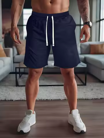 Men's casual athletic shorts, elastic waistband, lightweight, all-season outdoor shorts, loose fit f