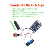 097 [COMBO ĐỦ BỘ] Kích Điện Cao Áp Vào 3V7-6V ra 400KV/1000KV (Máy đánh lửa dùi cui) - Module tăng á
