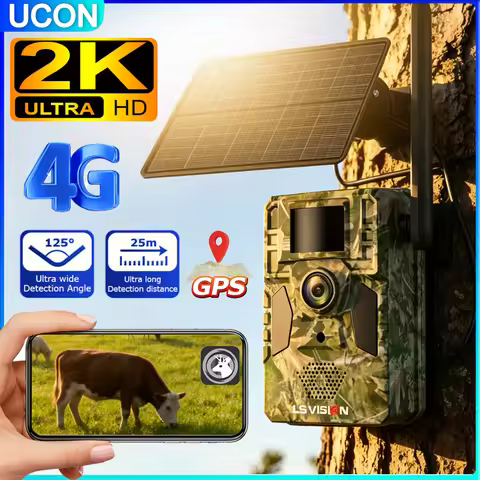 2K GPS 4G Solar Cellular Trail Camera Outdoor Hunting Camera Surveillance Camera Security Protection