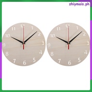 2Sets Rustic Wood Clock Face Kits Beige Wooden Wall Clock Panels for Home Craft Projects zhiymais