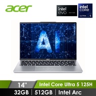 宏碁 ACER Swift Go OLED AI筆電 14" (Intel Core Ultra 5 125H/32GB/512GB/Intel Arc/W11/EVO認證) 銀 SFG14-73-5