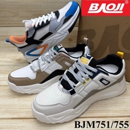 Baoji BJM 751 / 755 รองเท้าผ้าใบ บาโอจิ size 41-45 ขาวส้ม/ขาวน้ำตาล/ครีมกรม