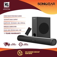 SONICGEAR STUDIOBAR 600HD WITH DSP TECHNOLOGY ( AUX / OPTICAL FIBER / HDMI [ARC] / BLUETOOTH ) - 1 Y