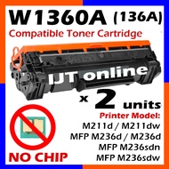 2x Cartridge Compatible HP W1360A HP136A W1360X Cartridge For HP LaserJet M211d M211dw MFP M236d M23
