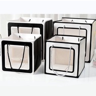 SQUARE PVC TRANSPARENT PAPER BAG/WINDOW PAPER BAG &amp; FLOWER PAPER BAG