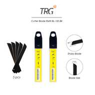 TRG Black Cutter Blade BL-100BK - Refill Pisau Cuter Kecil Hitam Tajam Isi 5 Buah TRG