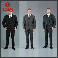 V1015 1/6 Male A/B/C VORTOYS Suit Clothes Vest Tie Belt Leather Shoes Set For 12-Inch Muscle Man