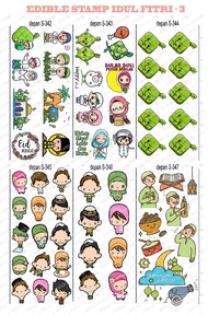 LEBARAN 3 Edible Stamp Stiker Makanan Edible Picture Edible Print Edible Stiker