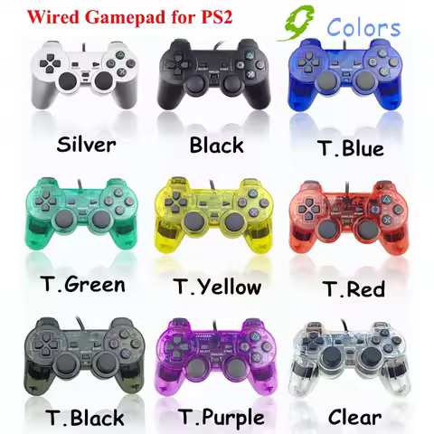 9 Colors Wired Gamepad for Sony PS2 Controller Gamepad for Sony PS2 Console Controller Mando Joystic