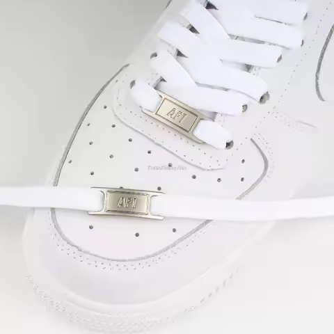 1Set AF1 Buckle +Shoelaces Sneaker Shoe Laces Shoes Accessories Original AF1 White Black Flat Shoela