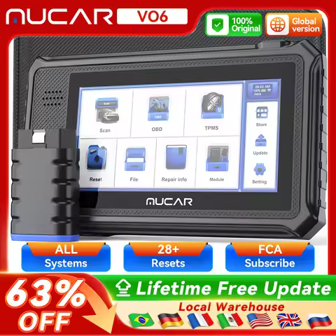 MUCAR VO6 Professional Car Diagnostic Tools Full System 28 Resets Oil DPF BRAKE ETS Lifetime Free Up