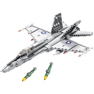 Reobrix 33022 1387PCS Plane Serie F-18 Fighter Jet Plane Ornament Building Block Model Technical Edu