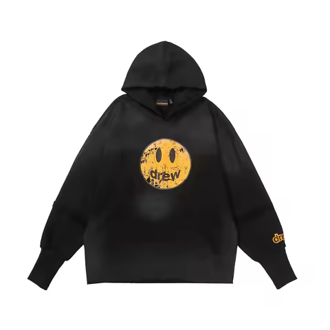 Drew House Washed Hoodies Streetwear Print Graphic Hoodie Men Hip Hop Pullover Sweatshirt Unisex Cou