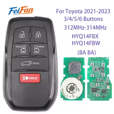 FeiFan For Toyota Corolla Cross GR 2022 2023 2024 2025 Smart Remote Key Fob 312/314MHz 4AChip NCF29A