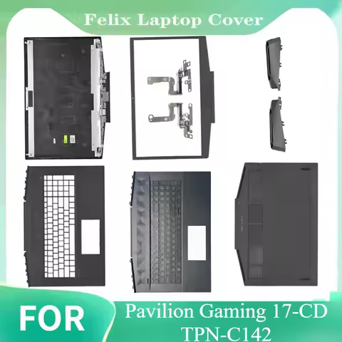For Pavilion Gaming 17-CD TPN-C142 New LCD Back Cover Front Bezel Palmrest Bottom Case Hinges Air Ou