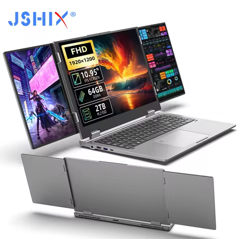 JSHIX 16+10.5+10.5 Inch Three Screen Laptop WiFi5 RJ45 Intel i7-1270P Dual Channel M.2 NVME/SATA Win