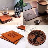 Custom leather coaster - leather coaster - coasters - coasters