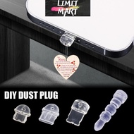 XZaddUseMix DIY Dust Plug Transparent Charging Port Dust Plug  for IPhone Android Type C Plug