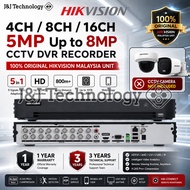 JNJ Technology HIKVISION 4CH / 8CH / 16CH 5MP Up to 8MP Digital Video Recorder Wired DVR Security Sy