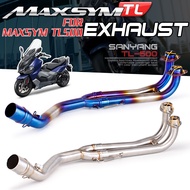 For MAXSYM TL500 TL 500 Full System Motorcycle Exhaust Escape Modified Middle Link Pipe Connecting 5