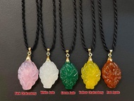 NINE TAILED FOX STONE IN BLACK STRING CHARM NECKLACE 8