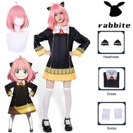 Anime Spy Family Anya Cosplay Costume Toddler Children Anya Cosplay Cute Black Dress Party Costume W