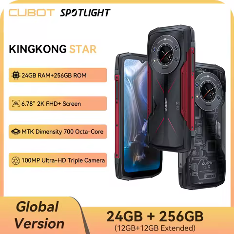Rugged Smartphone 5G, Cubot King Kong Star, 24GB(12+12GB) RAM, 256GB ROM, 6.78" 2K 90Hz Screen, 100M