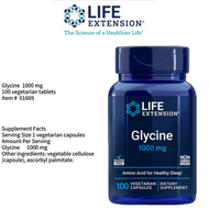 LIFE EXTENSION Glycine มาในแคปซูล 1000 มก ลดความเครียด หมายเลขสินค้า 01669