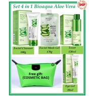 Skincare Set (4 in 1) BIOAQUA Aloe Vera Gel 170g + Aloe Vera  Facial Cleanser 12ml + Aloe Vera Toner &amp; Aloe Vera Eye Gel