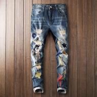 Men's slim leggings, beggars' pants, long cropped Harlem pants/*# slimfit men's jeans jeans levis 501 original