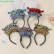 SEPTEMBER Happy Birthday Headband, Shiny Letter LED Light Hair Hoop, Sweet Hair Accessories Birthday