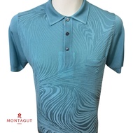 Montagut Men's Short-Sleeve Polo T-Shirt in Fil Lumiere With Pattern 100% Polyamide Made in Portugal