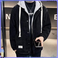 M-8XL Fat Man Plus Size Hoodie Men Winter Thick Thermal Corduroy Jacket Loose Causal Hooded Coat