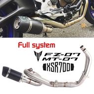 FZ-07 MT-07 Carbon Fiber Exhaust ForYamaha FZ07 MT07  XSR 700 2014-2017 Motorcycle Exhaust Front Pip
