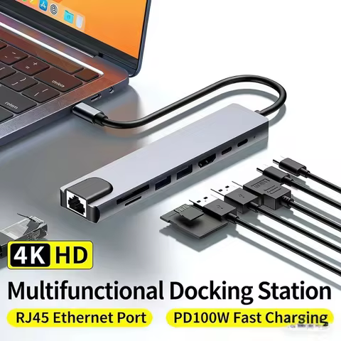 USB C HUB Type C Splitter Thunderbolt 3 Docking Station Laptop Adapter With For Macbook Air M1 iPad 