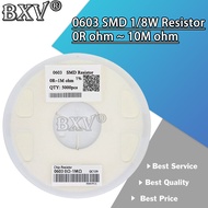 CR-5000PCS 0603 SMD 1/8W 0 Ohm ~ 10M Ohm Chip Resistor New 0 10R 100R 220R 330R 470R 1K 4.7K 10K 47K