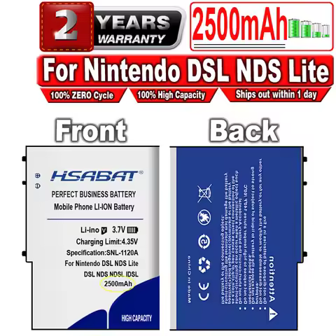 HSABAT 2500mAh DSL NDS DSLNDS Battery for Nintendo DSL NDS Lite NDS DS Lite NDSL DSL