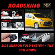 PERODUA AXIA 2014-2022 AUTO FLIP FOLDING SIDE MIRROR FOLD + TILT 30% DOWN + BEZZER