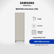 Samsung F-32T7445A39GG BESPOKE 315L Bespoke 1-Door with Customisable Design 3 Ticks / Freezer/Fridge Convertible | No Frost Technology | Digital Inverter Technology