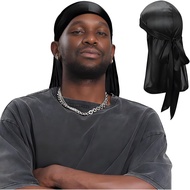 Pirate Hat Silky Durag For Men Women Headwrap Durags Headscarf Soft Cap For Hair Accessories