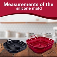 Square Silicone Air Fryer Liners Reusable Silicone Basket Easy to Clean Air Fryers Pot for 5.8 to 8 