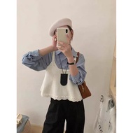 [HOT Shop] Wu 77 Summer Sweet Layered Knitted Camisole Women 2025 Age-Reducing Versatile Loose Slimm